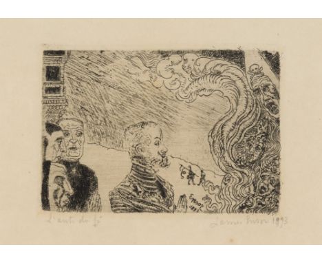 JAMES ENSOR (1860-1949)L'auto da fé,1893 Eau-forte. Signée et datée dans la planche. Signée, titrée et datéeEts. Getekend en 