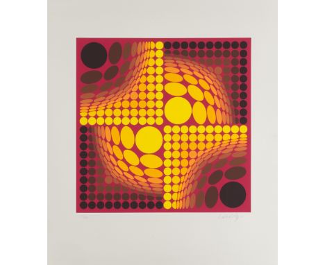 VICTOR  VASARELY (1906-1997)Ollo n°271,1988 Sérigraphie en couleurs. Signée et numérotée 141/280Zeefdruk in kleur. Getekend e