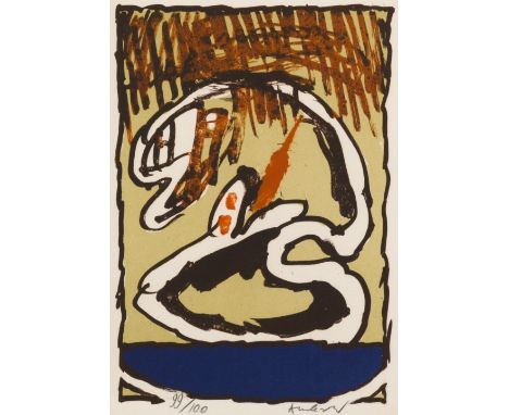 PIERRE ALECHINSKY (born 1927)Composition au serpent Lithographie en couleurs. Signée et numérotée 99/100Kleurenlithografie. G