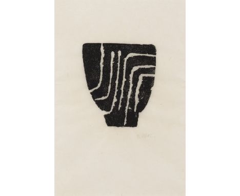 RAOUL UBAC (1909-1985)Empreinte Empreinte d'ardoise sur papier japon. SignéeLeisteenprint op Japans papier. GetekendSlate pri