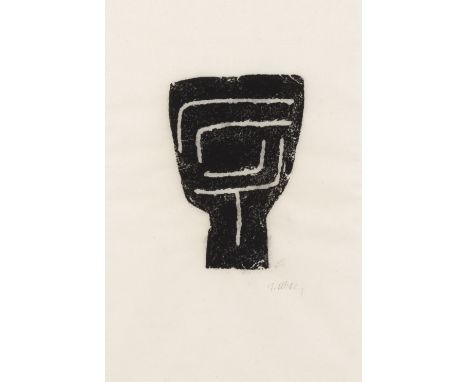 RAOUL UBAC (1909-1985)Empreinte d'ardoise sur papier japon. SignéeLeisteenprint op Japans papier. GetekendSlate print on Japa