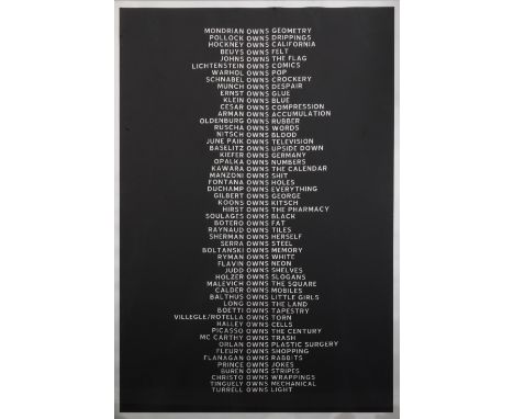 VUK VIDOR (born 1965)Art History, part one,2004' Lithographie en noir sur papier aluminium. Signé et numéroté EA 4/9Lithograf