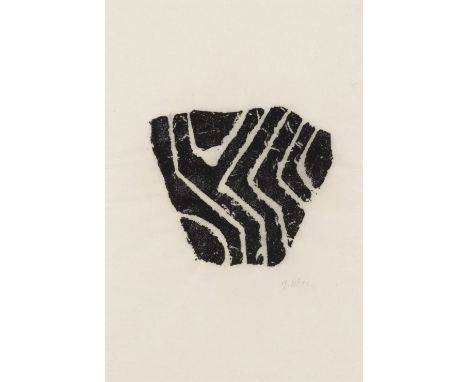 RAOUL UBAC (1909-1985)Empreinte d'ardoise sur papier japon. SignéeLeisteenprint op Japans papier. GetekendSlate print on Japa