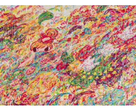 AYAKO ROKKAKU (born 1982)Untitled,2022 Sérigraphie en couleurs avec couche de vernis. Signée au tampon de l'artiste, datée et