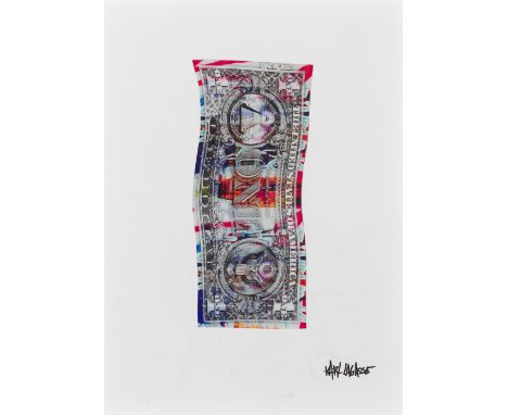 KARL LAGASSE (born 1981)One Dollar, KL 13 Sérigraphie en couleurs sur plexiglas blanc. Signée dans la plancheZeefdruk in kleu