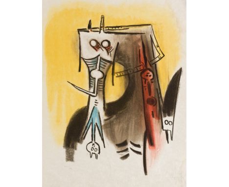 WILFREDO LAM (1902-1982)AÏzan, ils ont des jambes de secrétaires,1973 Lithographie en couleurs issue de la suite 'Le regard V