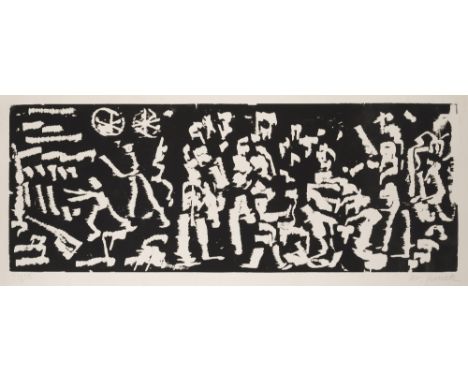 A. R. PENCK (1939-2017)Strike1985 Gravure sur bois. Signé et numéroté 33/35Houtgravure. Getekend en genummerd 33/35Wood engra