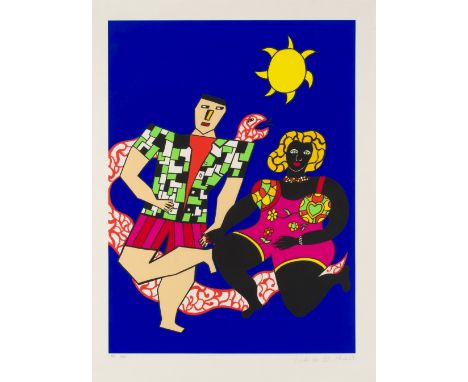 NIKI DE SAINT PHALLE (1930-2002)Les fiancés de Knockke,1985 Lithographie en couleurs. Signée et numérotée H.C 7/25Kleurenlith