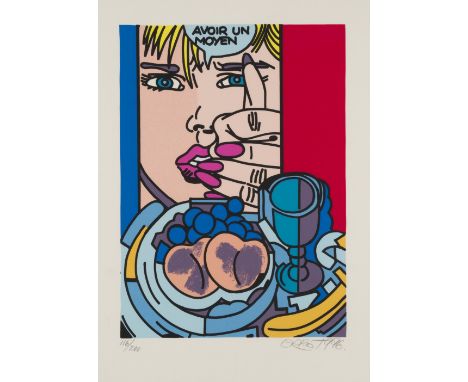 ERRO (Gudmundur Erro dit) (born 1932)Avoir un moyen,1996 Lithographie en couleurs. Signée, datée et numérotée 116/200. Timbre