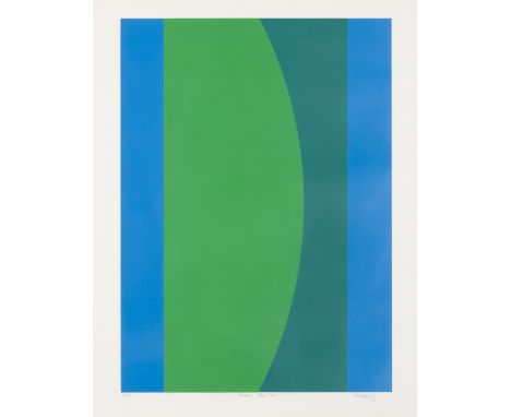 JO DELAHAUT (1911-1992)Couleurs Bleu vert,1993 Sérigraphie en couleurs. Signée, datée titrée et numérotée 27/50Zeefdruk in kl