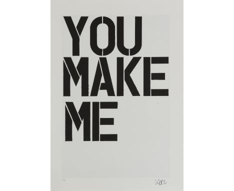 CHRISTOPHER WOOL (born 1955)You make me (after),1997 Impression en giclée laminé sur Vélin. Signée dans la planche. Numérotée