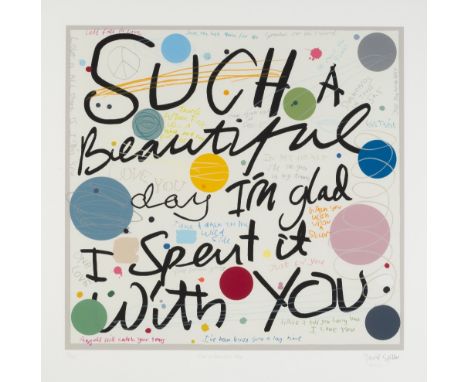 DAVID SPILLER (born 1942)Such a beautiful day, 2020 Sérigraphie en couleurs. Signée et titrée dans la planche. Numérotée 53/9