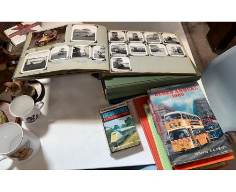 Quantity of mainly vintage bus photographs in albums &amp; bus annuals. Viewing/collection at West Woodlands BA11 5ES. Paymen
