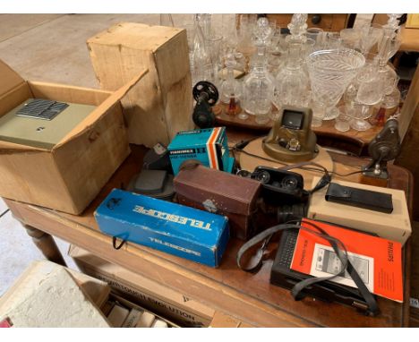 Collection of old photographic equipment, projector, viewers, telescope etc. Viewing/collection at West Woodlands BA11 5ES. P