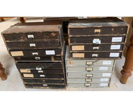 8 table top cabinets with drawers containing various tools, screws etc. Viewing/collection at West Woodlands BA11 5ES. Paymen