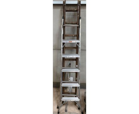 Set of aluminium step ladders, wooden ladder + 2 ladder stands. Viewing/collection at West Woodlands BA11 5ES. Payment at Sta