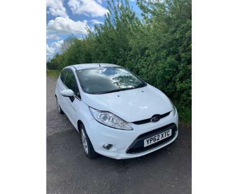 Ford Fiesta, reg YP62 XTC, white, 1242cc petrol engine, registered 24/12/12, last MOT expired 21/10/20, mileage showing on MO