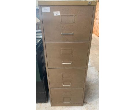 Vintage metal 4 drawer filing cabinet. Viewing/collection at West Woodlands BA11 5ES. Payment at Standerwick BA11 2QB. No boo