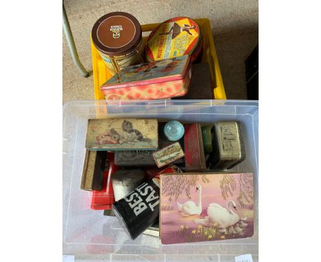 Quantity of vintage tins. Viewing/collection at West Woodlands BA11 5ES. Payment at Standerwick BA11 2QB. No booking required