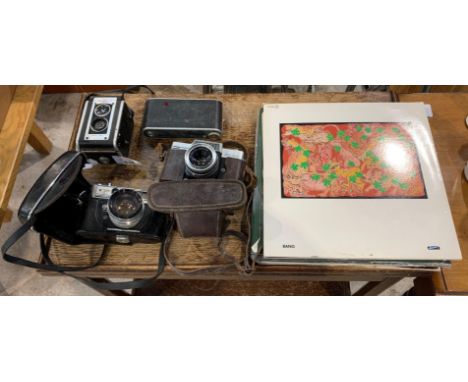 Vintage cameras &amp; small quantity of records. Viewing/collection at West Woodlands BA11 5ES. Payment at Standerwick BA11 2