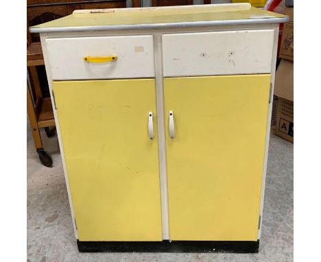 Vintage yellow &amp; white kitchen unit, 42cm deep, 71cm wide, 84cm high.  Viewing/collection at West Woodlands BA11 5ES. Pay
