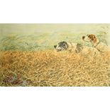 Leon Danchin, colour etching of Pointer dogs, signed in pencil, 13.5" x 23" and a colour mezzotint