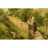 After Birkett Foster, a pair of colour prints of children playing outdoors, each 9" x 14". (2).