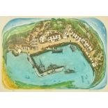 Glynn Thomas, St. Mawes, colour etching, signed, numbered 8/100 and inscribed in pencil, 15" x 19.
