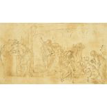 Basire after Canuti, A Historical event, antique sepia etching 11.75" x 18", (unframed).