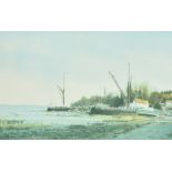 A print of Pin Mill, Suffolk, signed and inscribed 'For Norman and Marjorie', numbered 154/850, 10.
