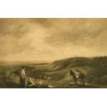 Edgar Barclay (1842-1913) British, 'The Cloverfield', an arable farming scene with figures and a