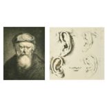 A collection of small Old Master etchings, mainly figure studies, largest 7" x 5", (qty) (