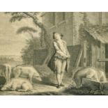 Pierre-Francois Basin after Sebastien Leclerc II, two scenes from the life of the Prodigal son,