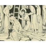 Eric Gill (1882-1940), The Deposition, wood engraving, 3.5" x 4.5".