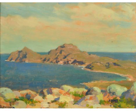 Edward Roworth (1880-1964) South African, 'Cape Point and Vasco de Gama Head from Cannonberg', oil on board, signed and inscr