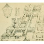 A Pair of views of L'Abbaye de Corbie, each 11" x 14", (2).