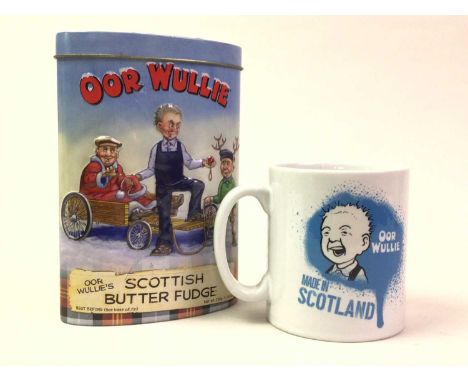 GROUP OF OOR WULLIE EPHEMERA, including facsimilie banknotes, biscuit tins, small enamel sign, greetings cardsPrivate Scottis