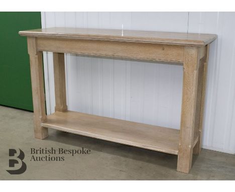 Limed oak console table.&nbsp;