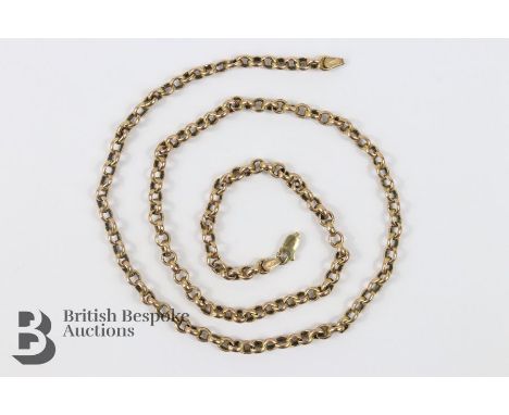 9ct gold Belcher chain, Italian, 54 cms in length, approx 9.5 gms.&nbsp;January Antique and Collectable Sale 27/01/2022clasp 