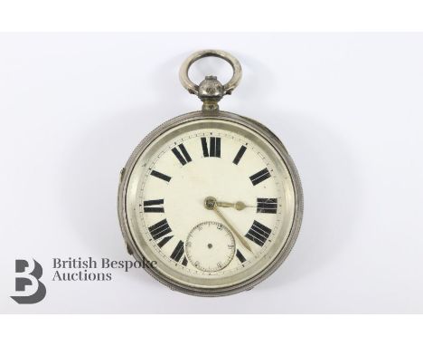 Samuel Randle silver cased fusee pocket watch, Chester hallmark, dated 1907. The watch having a white enamel face with Roman 