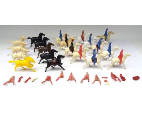 Airfix early plastic cavalry six out of twenty intact (fourteen damaged, eight out of different moulds, some possibly not Air
