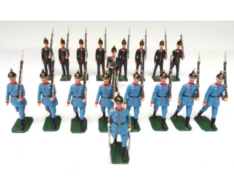 Frederick Green Britains conversions to Bavarian Infantry with Officer and Jagers with Officer, marching in full dress (Condi