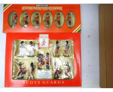 Britains Metal Models set 7235, Black Watch with Officer, 5513 Hamleys Scots Guard Pipe Band, Limited Editions 5187 Bahamas P