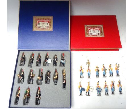CBG Mignot Napoleonic First Empire Military Bands thhirteen piece Marins de la Garde and twelve piece possibly 7th Lancer Reg