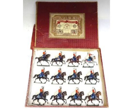 CBG Mignot set 219/24 Spahis with two Trumpeters, in original box, RARE FIRST VERSION, periode Gerbeau, with eight separate s