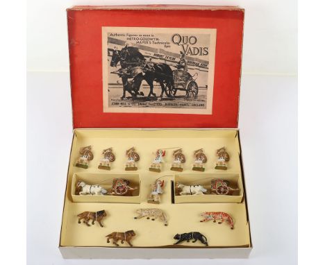 Johillco large 'Quo Vadis' set with two two horse Chariots and Charioteers, six Roman Soldiers and five Arena wild animals in
