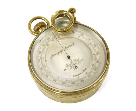 A large surveying barometer/altimeter, by Elliott Bros, dial inscribed 'Surveying Aneroid', 'Elliott Bros. 101 St Martin's La