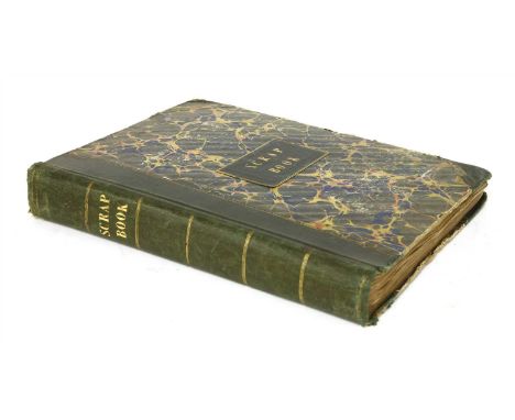 SCRAP ALBUM, containing mainly colour and black and white engraved prints 1786-1830s. Including the following full page colou