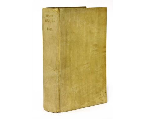 BIBLE: 1542, Latin Vulgate Bible: Biblia Sacra. Printed by Gaspar Trechsel, Vienna. Lugduni (Lyons) , Apud Hugonem à Porta, 1