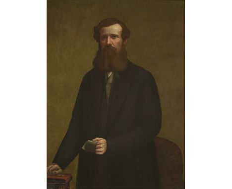 English School, c.1860 PORTRAIT OF THE EXPLORER JOHN HANNING SPEKE (1827-1864), STANDING THREE-QUARTER LENGTH, HOLDING A PAPE